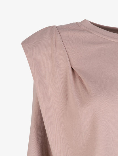 Sweat ample à épaulettes - Taupe - 3