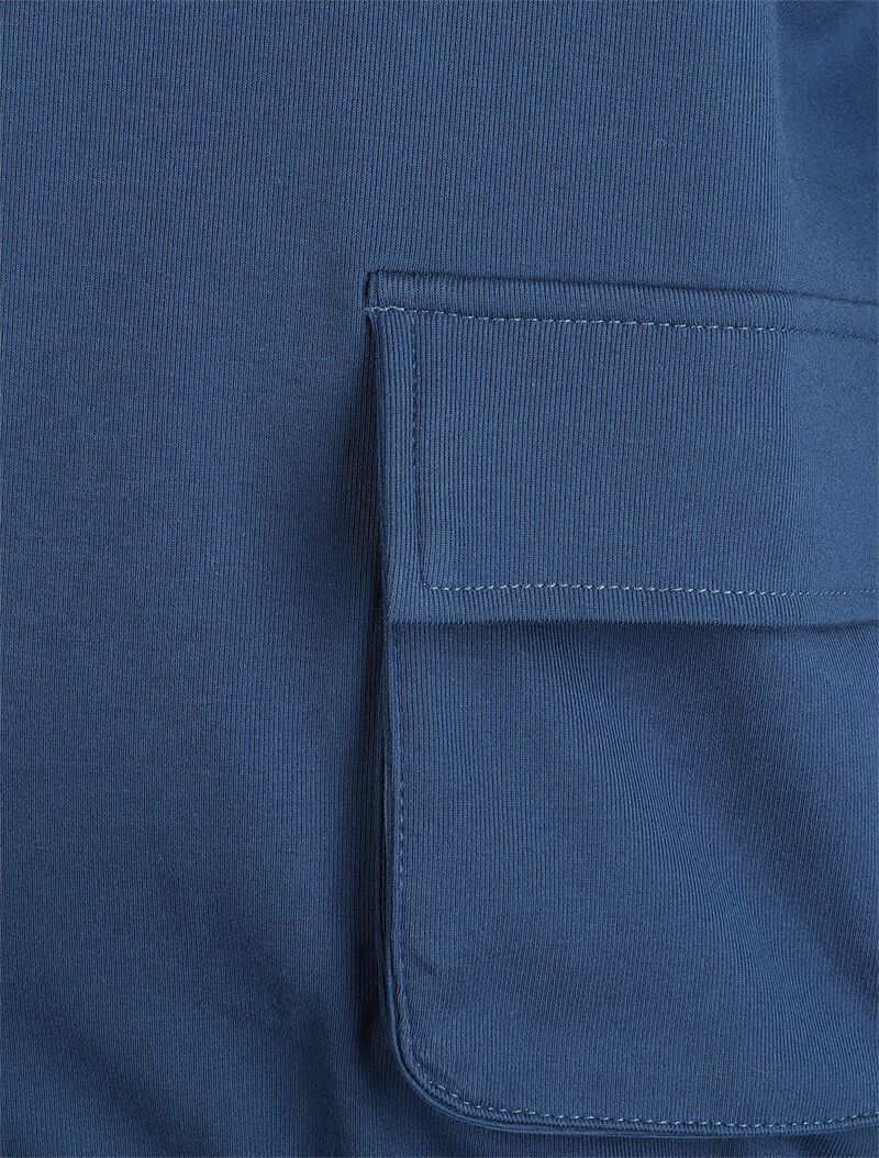 Sweat cargo à capuche - Bleu - 3