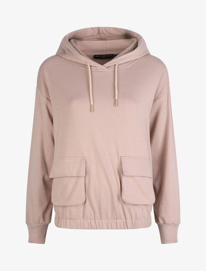 Sweat cargo à capuche - Taupe - 1