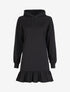 Robe sweat oversize volantée à capuche - Noir - 3