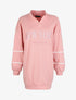 Robe sweat oversize à col zippé - Rose - 1
