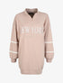 Robe sweat oversize à col zippé - Taupe - 1