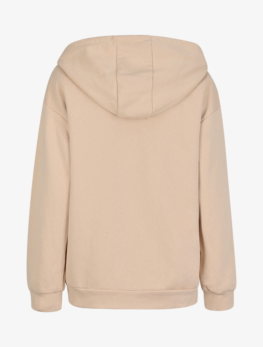 Sweat à capuche zippé - Beige - 2