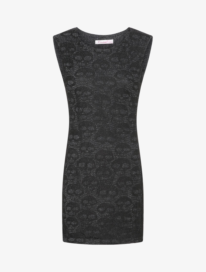 Robe en dentelle à motifs tête de mort - Argent - 1