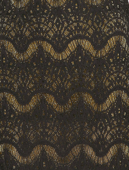 Robe en dentelle à doublure irisée - Doré - 3