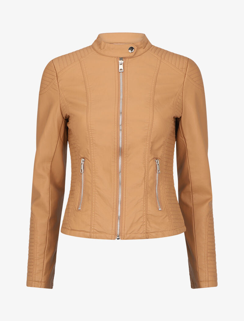 Veste matelassée en simili - Camel - 5