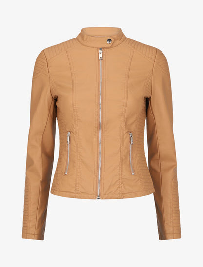Veste matelassée en simili - Camel - 5