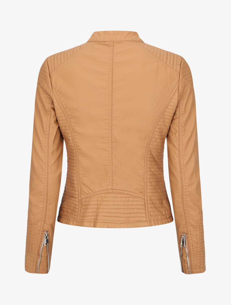 Veste matelassée en simili - Camel - 2