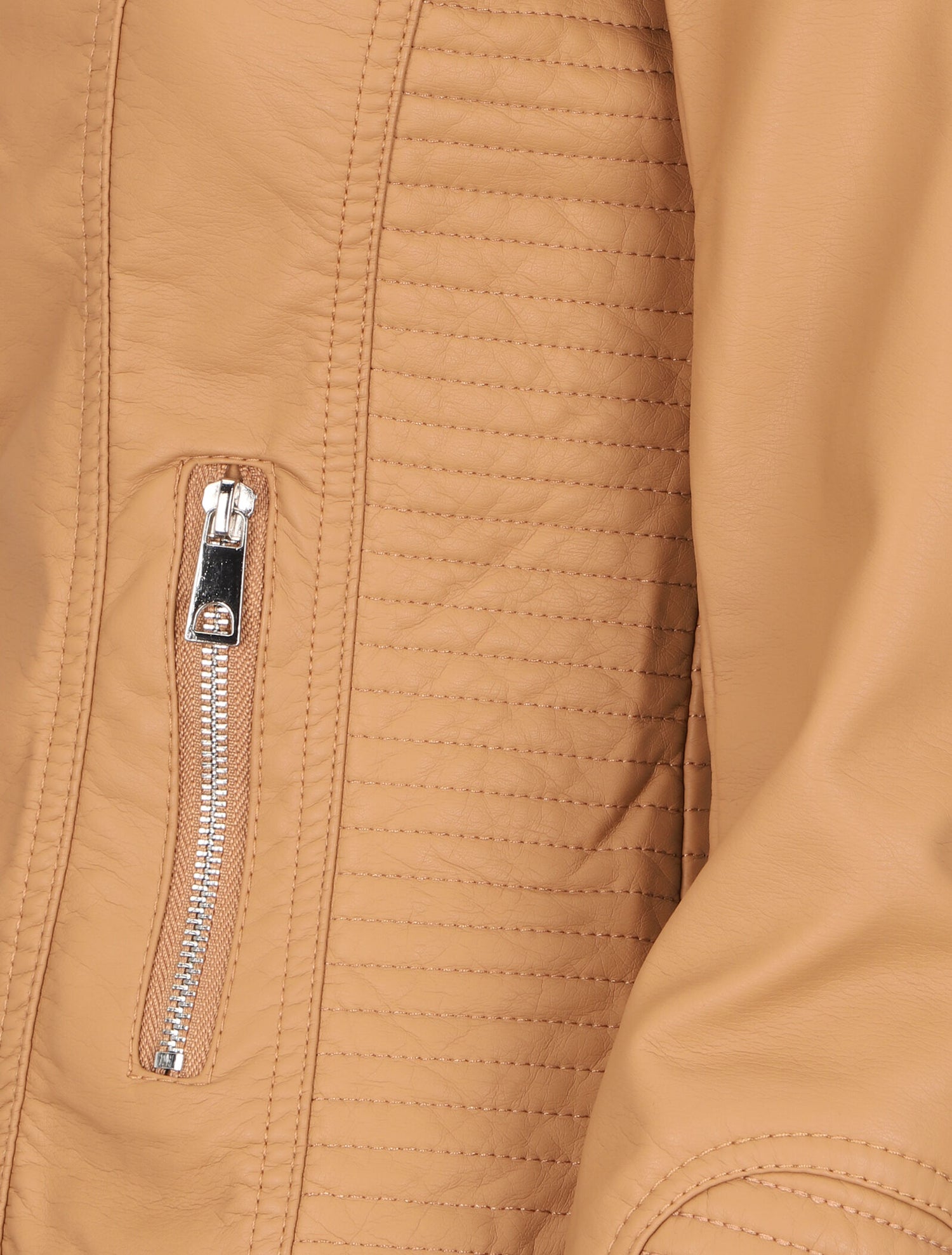 Veste matelassée en simili - Camel - 3