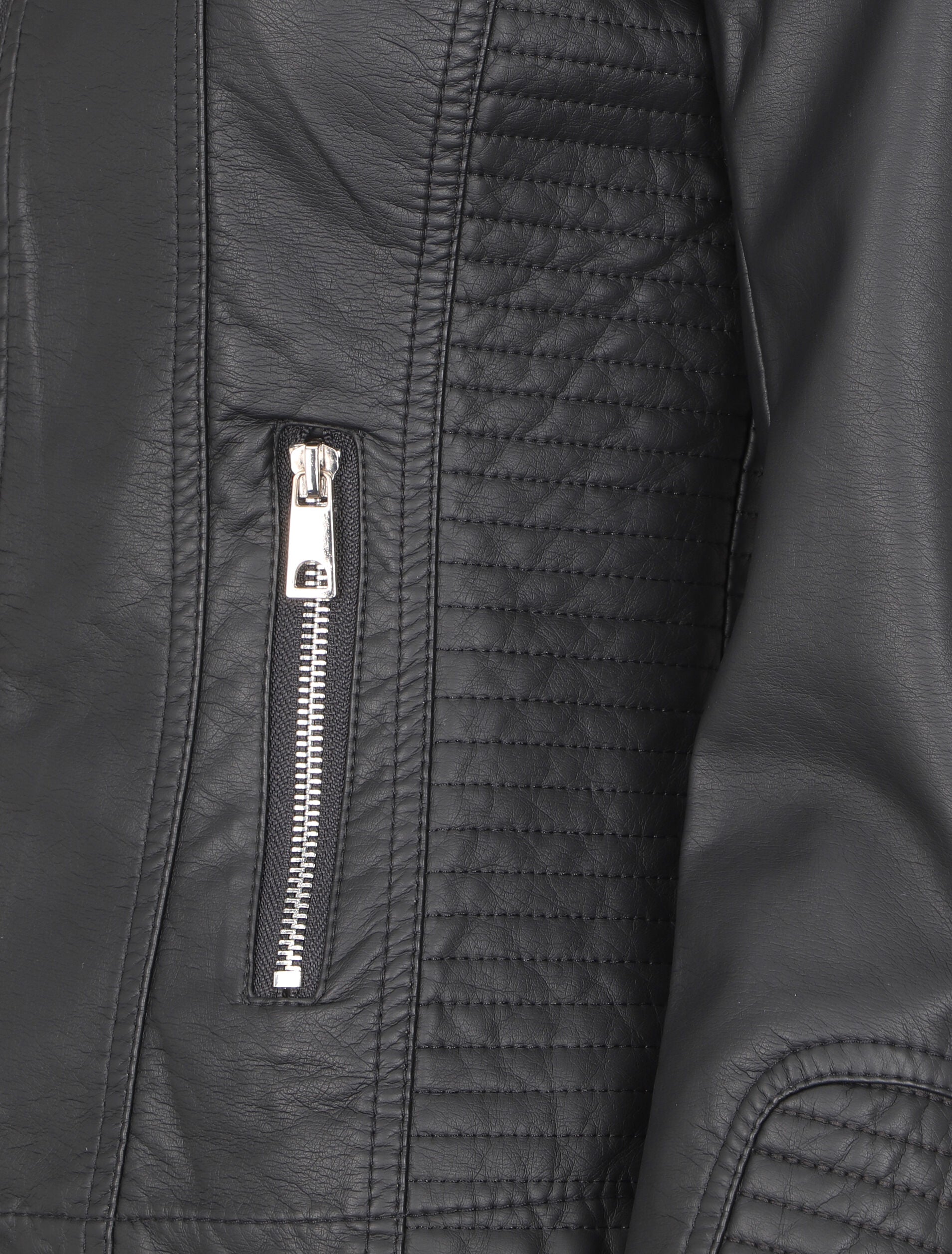 Veste matelassée en simili - Noir - 3