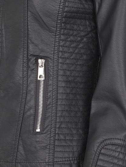 Veste matelassée en simili - Noir - 3