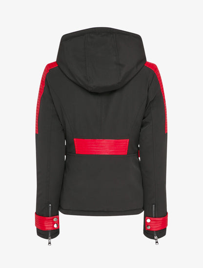 Doudoune à double zips et à empiècements - Noir/rouge - 6