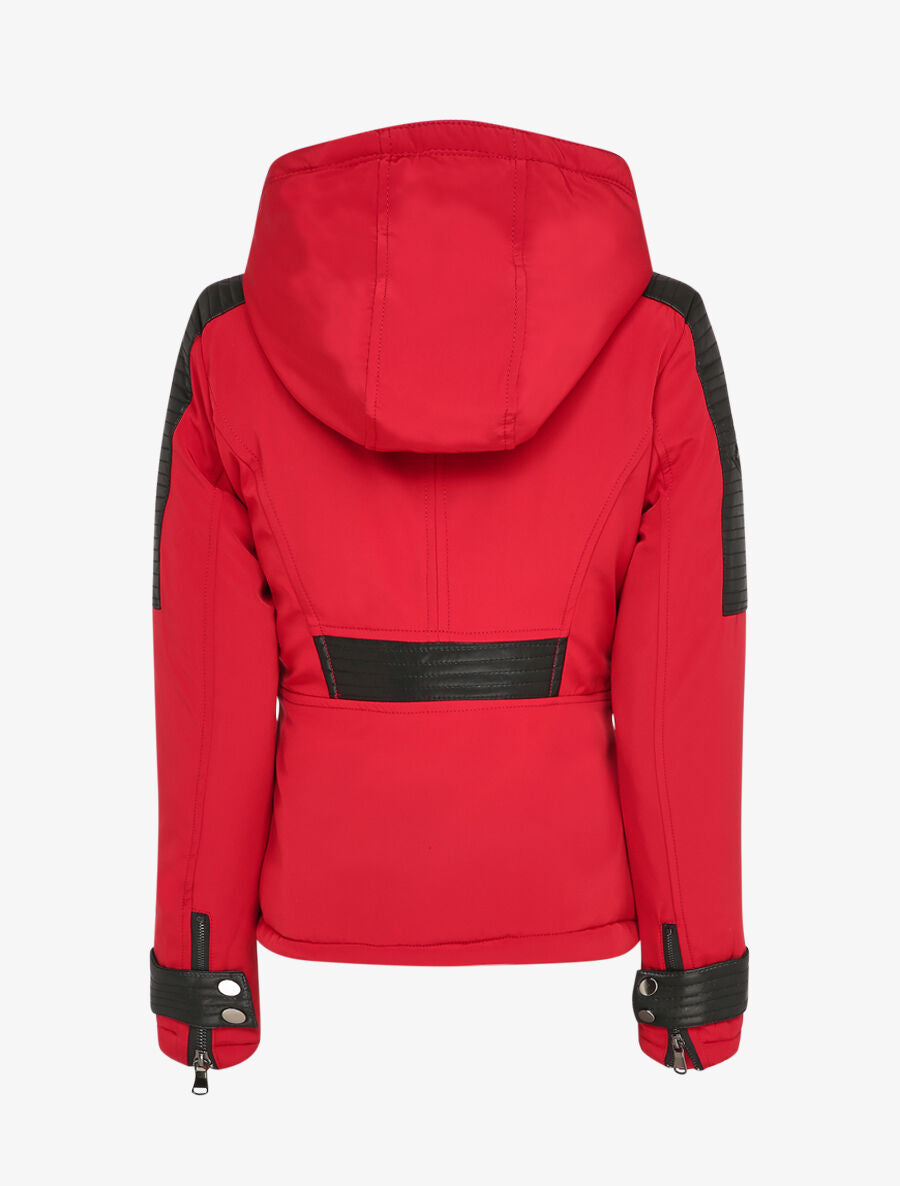 Doudoune à double zips et à empiècements - Rouge/noir - 6