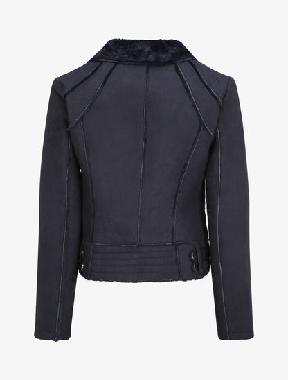Veste fourrée à sangles - Marine - 2