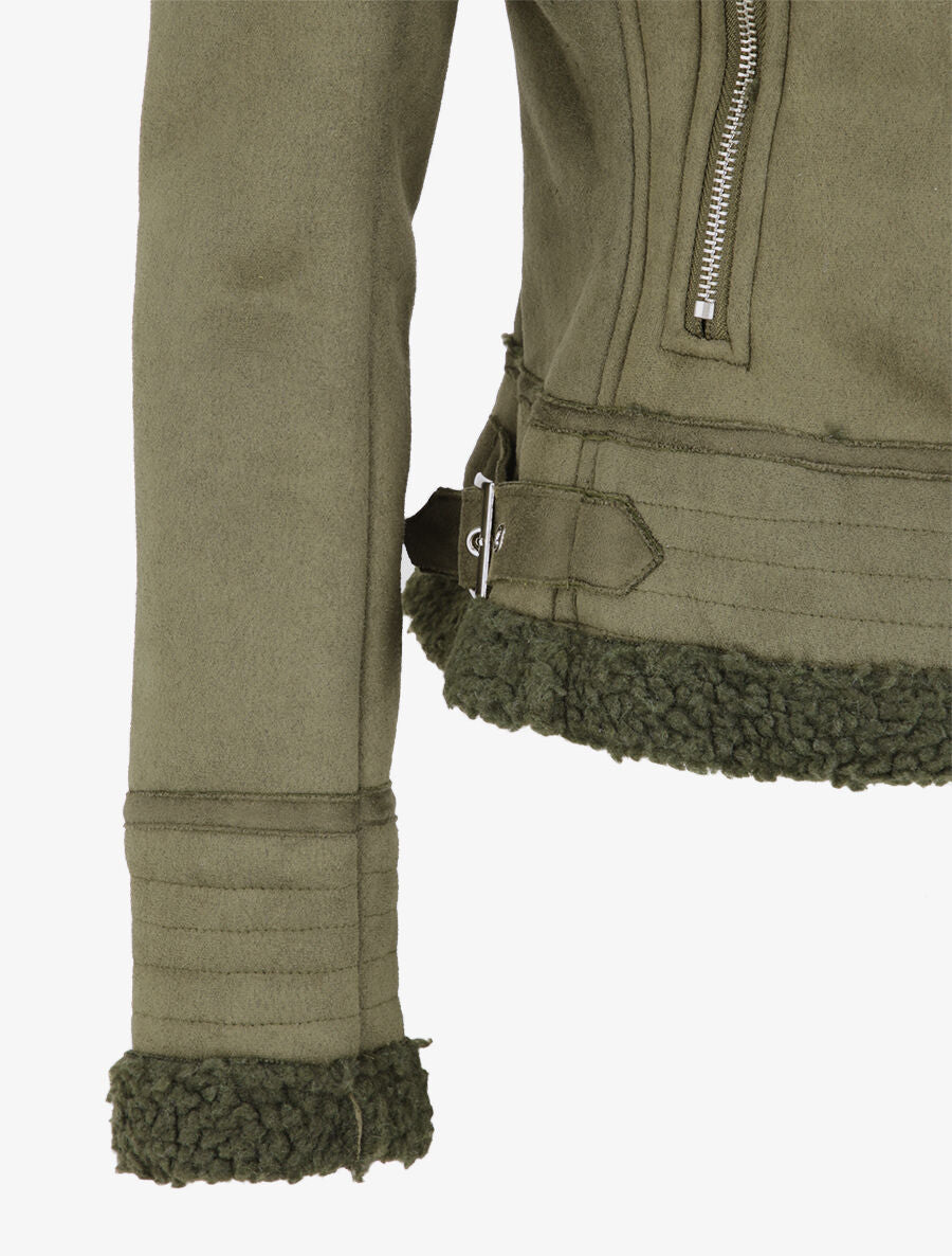 Bombardier à intérieur moumoute - Kaki - 3
