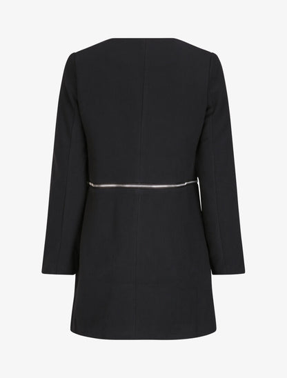 Manteau droit à poches décoratives - Marine - 2