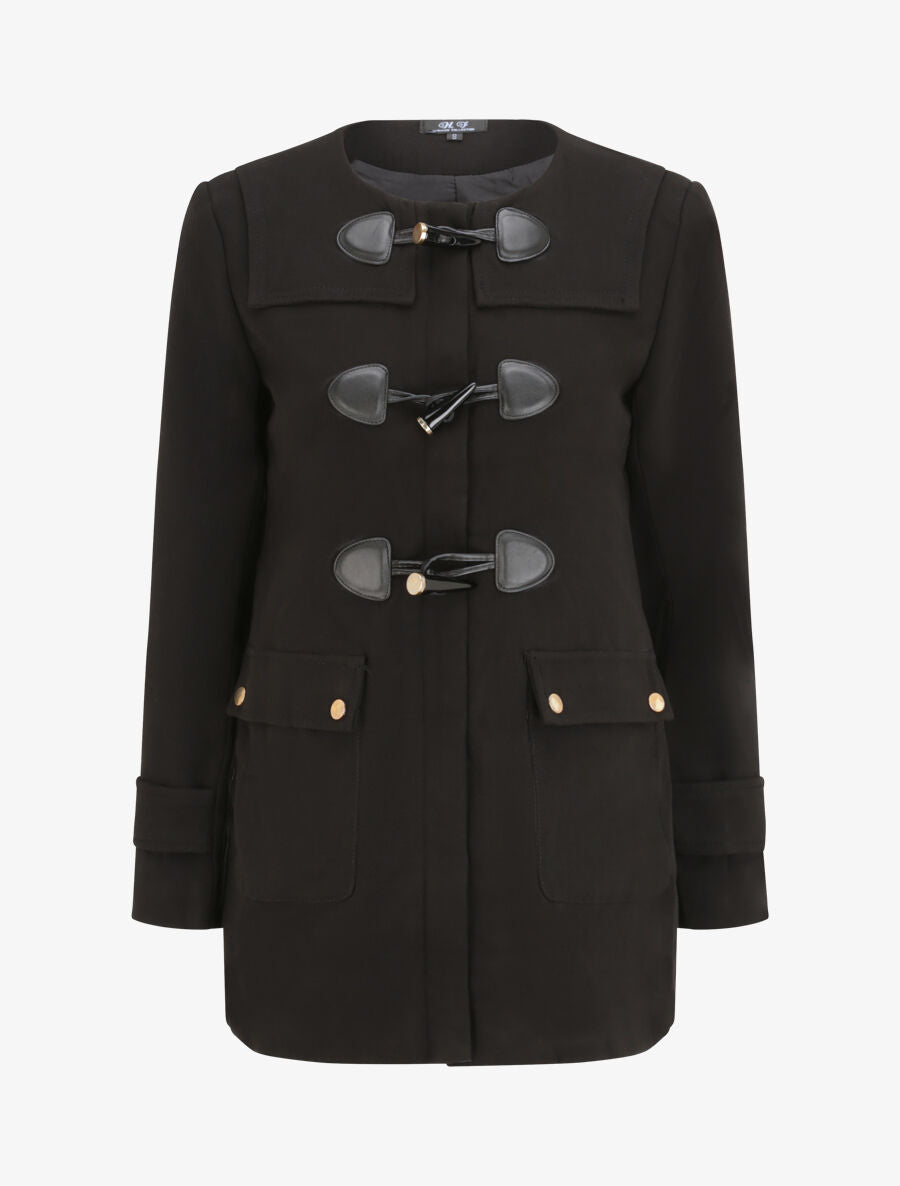 Manteau à boutons brandeboug - Noir - 1
