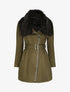 Manteau ajusté à intérieur fourré - Kaki - 1