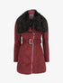 Manteau ajusté à intérieur fourré - Lie de vin - 1