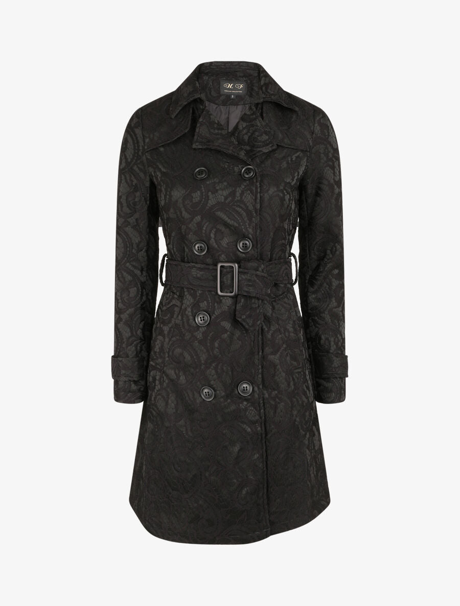 Trench en dentelle - Noir - 1