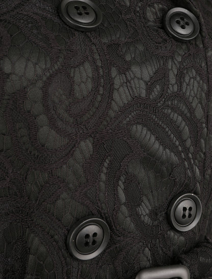 Trench en dentelle - Noir - 3