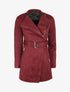 Veste fourrée en suédine style perfecto - Prune - 1