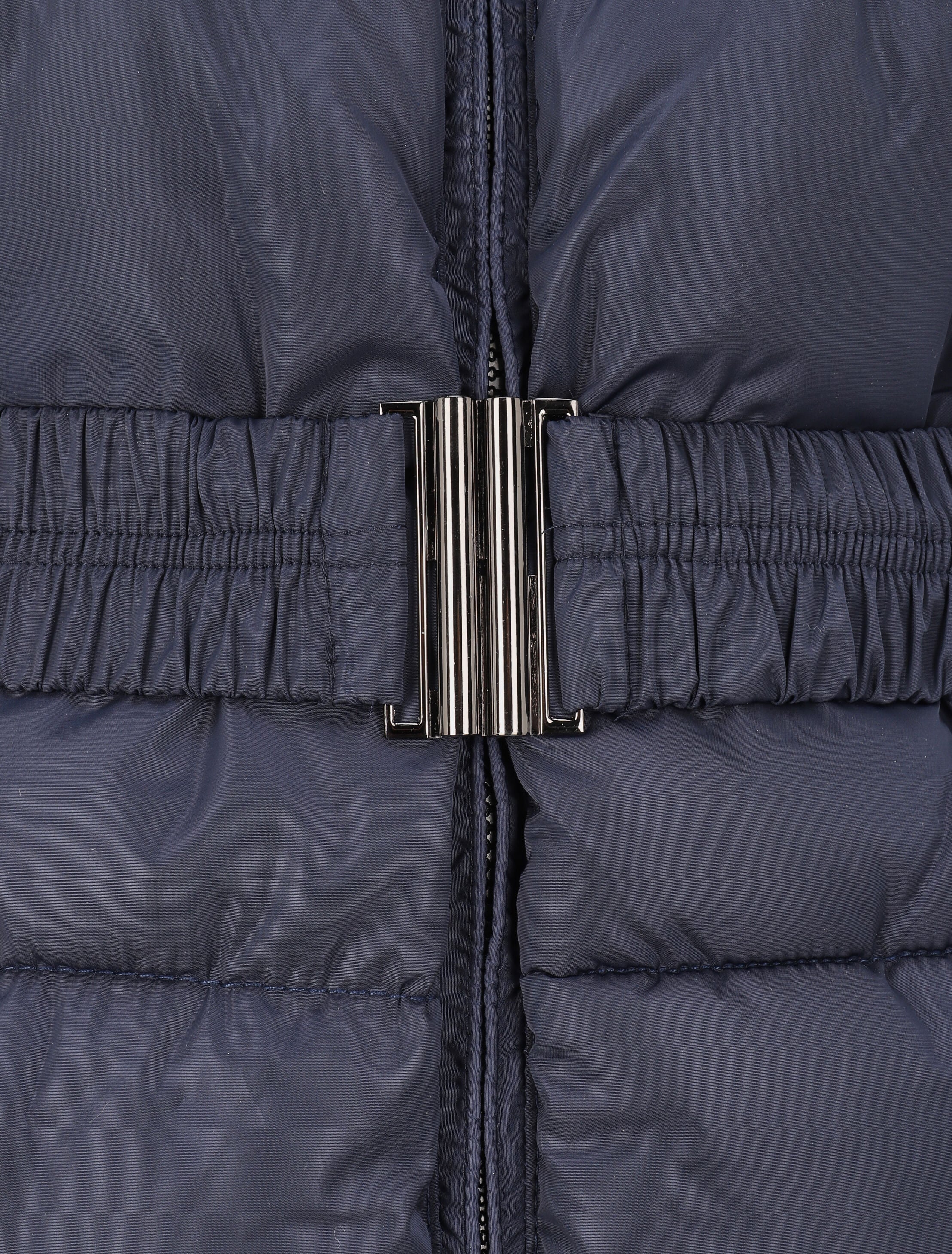 Doudoune mi-longue à poches zippées et capuche - Marine - 5