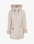 Parka mi-longue à détail fausse fourrure - Beige - 4