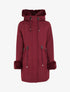 Parka mi-longue à détail fausse fourrure - Bordeaux - 4