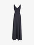 Robe longue empire à détail plissé - Noir - 4