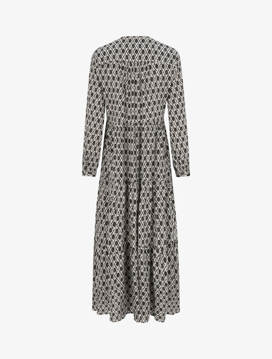 Robe longue à imprimé baroque - Noir - 2