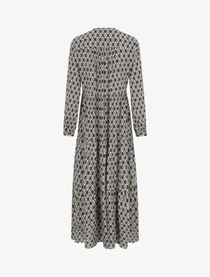 Robe longue à imprimé baroque - Noir - 2