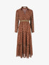 Robe longue à imprimé tacheté irisé - Rouille - 1
