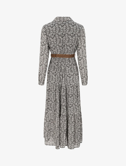 Robe longue à imprimé pensées sauvages - Noir - 2