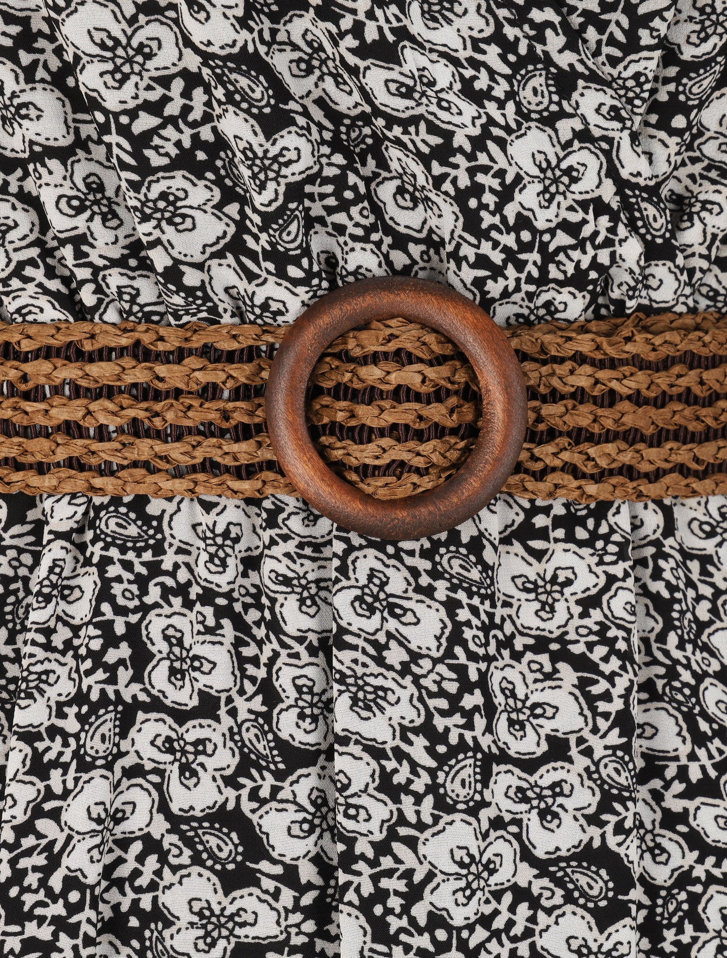 Robe longue à imprimé pensées sauvages - Noir - 3