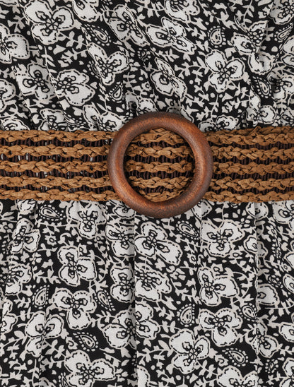 Robe longue à imprimé pensées sauvages - Noir - 3