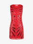 Robe à sequins style plumes - Rouge - 1