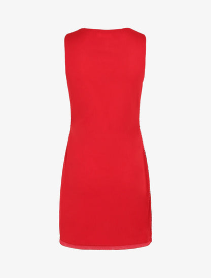 Robe à sequins style plumes - Rouge - 2