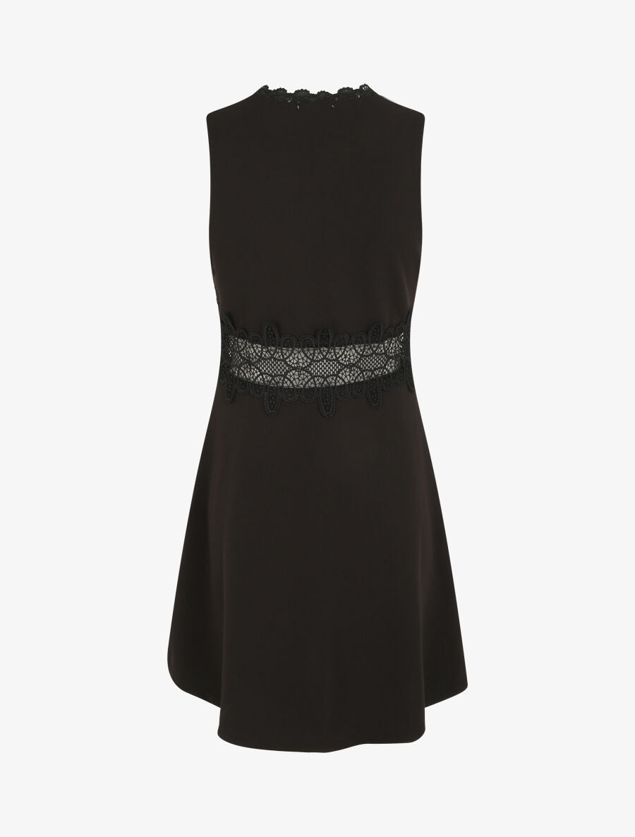 Robe à taille en crochet ajouré - Noir - 2