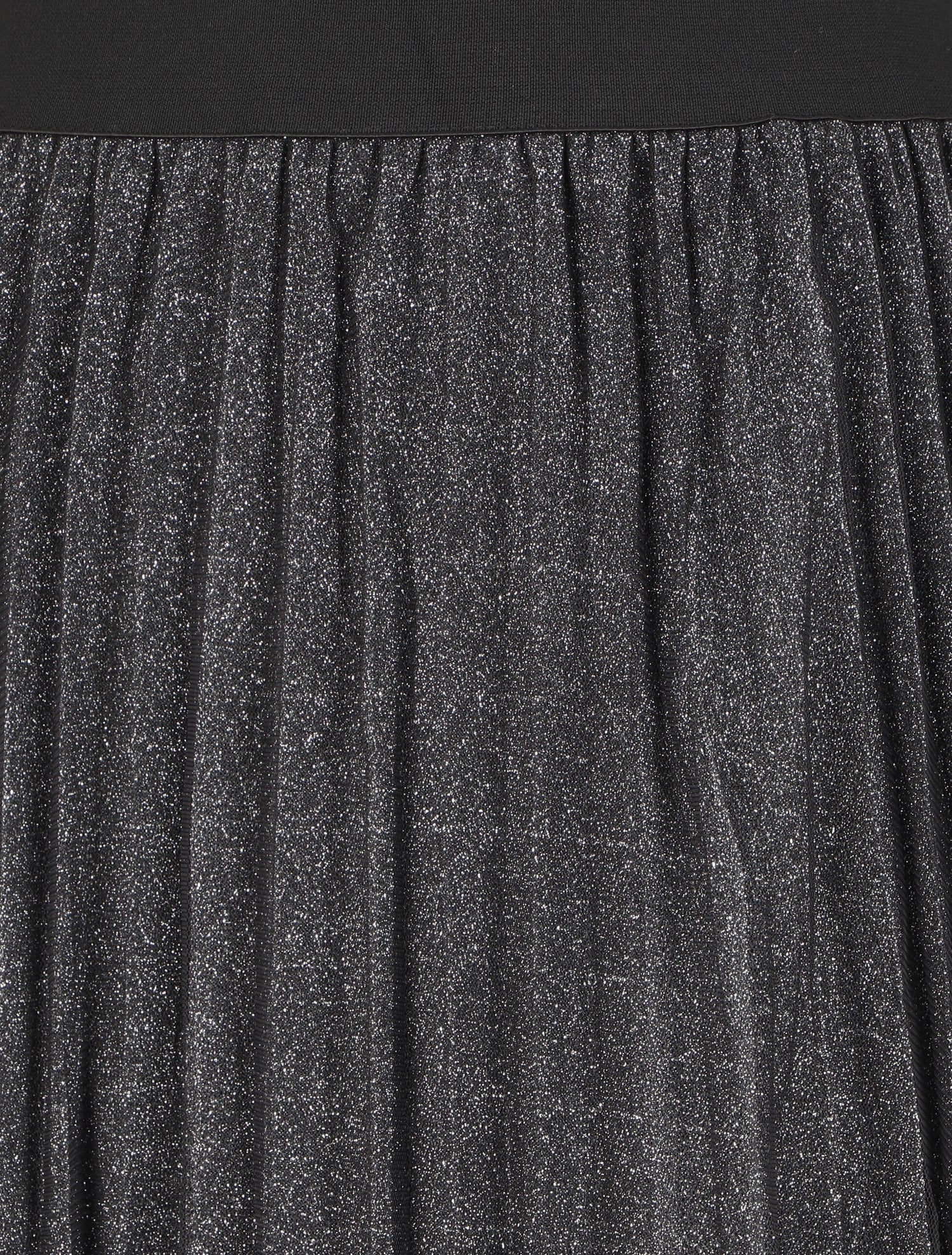 Jupe midi taille haute en tulle - Noir/argent - 3