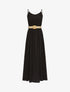 Robe longue unie à bretelles fines - Noir - 1