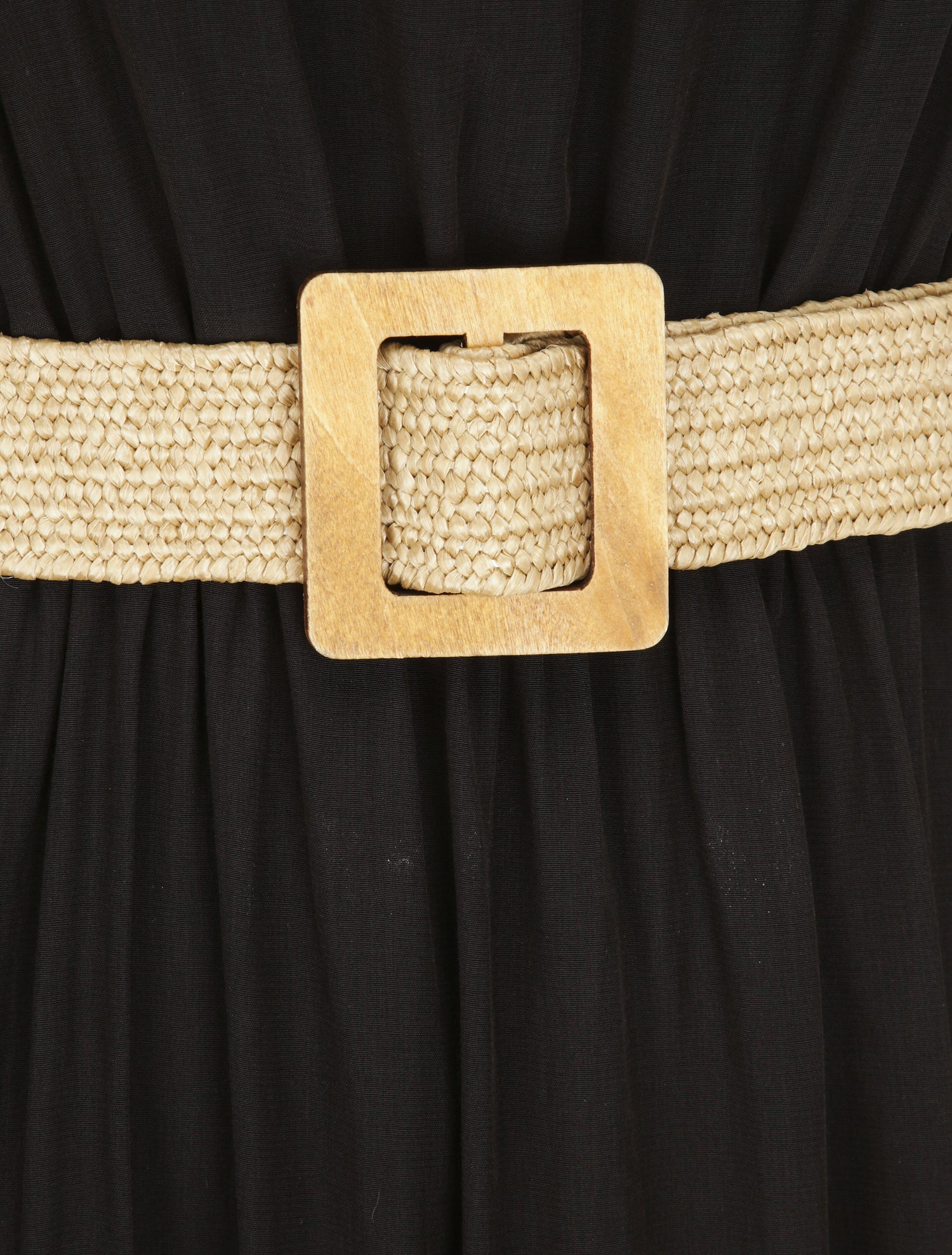 Robe longue unie à bretelles fines - Noir - 3