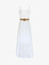 Robe longue unie à bretelles fines - Blanc - 4