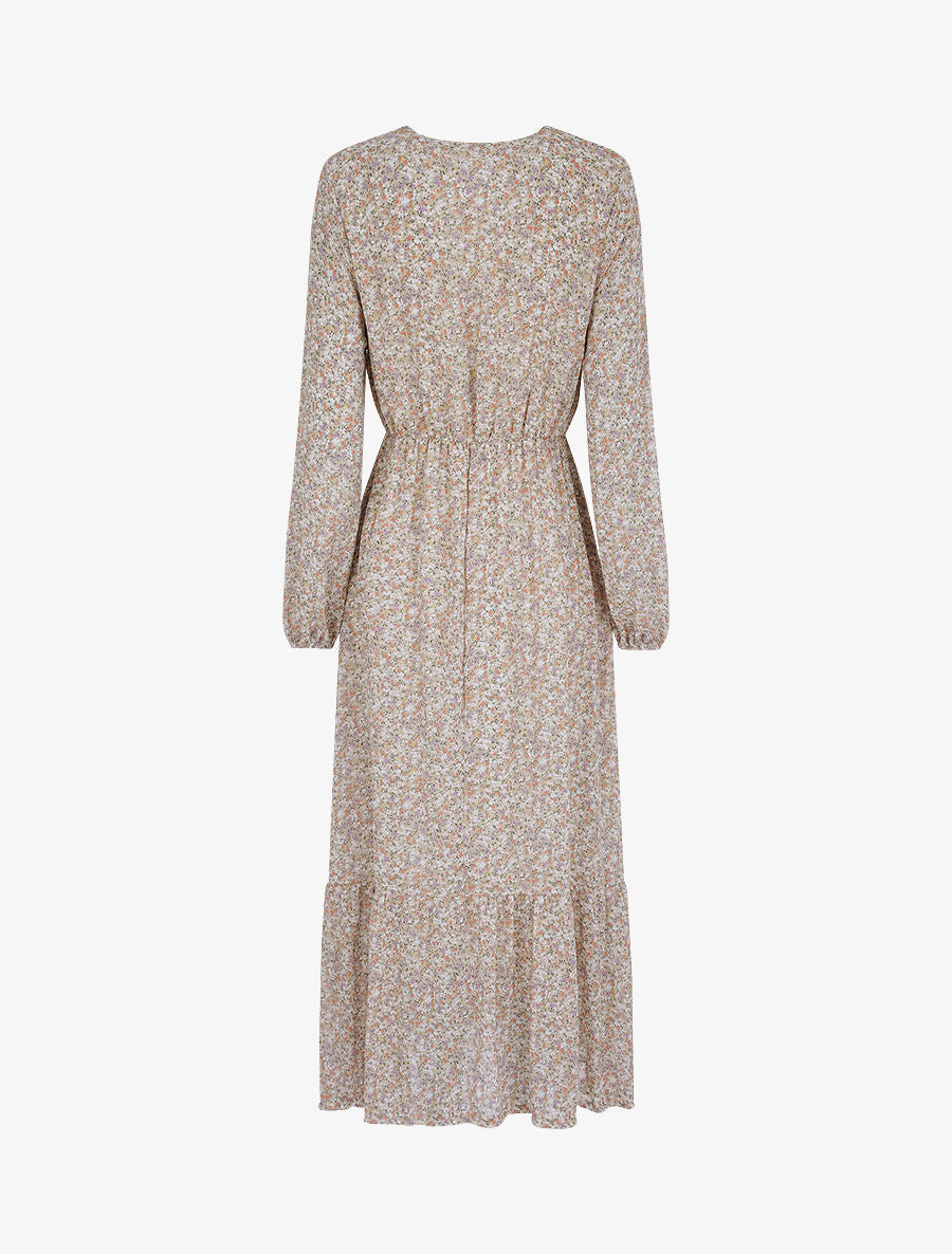 Robe longues empire imprimé fleurs des champs - Beige - 2