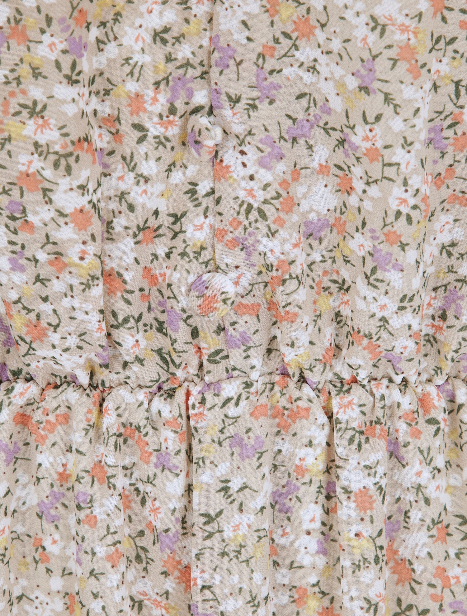 Robe longues empire imprimé fleurs des champs - Beige - 3