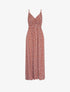 Robe longue empire imprimé marguerites - Rouille - 1