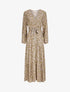 Robe longue empire imprimé pâquerettes - Beige - 1