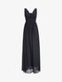 Robe de soirée à buste plissé - Noir - 4