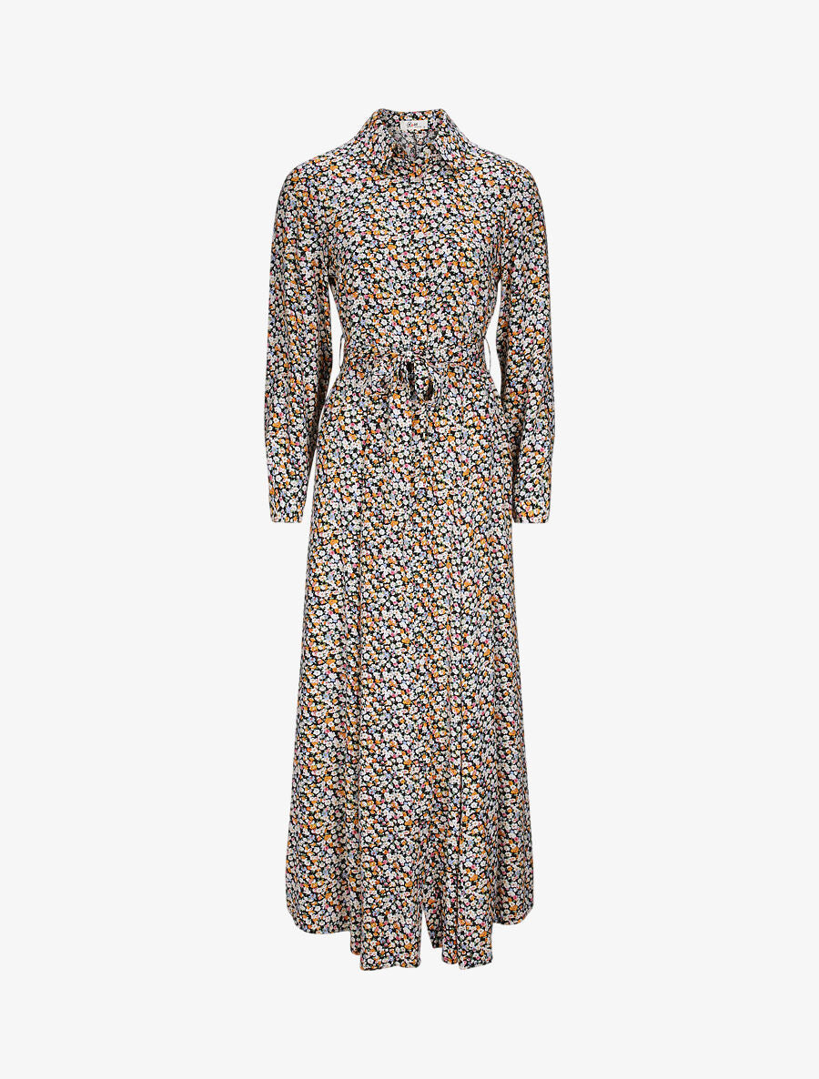 Robe chemise longue imprimé fleurs d&