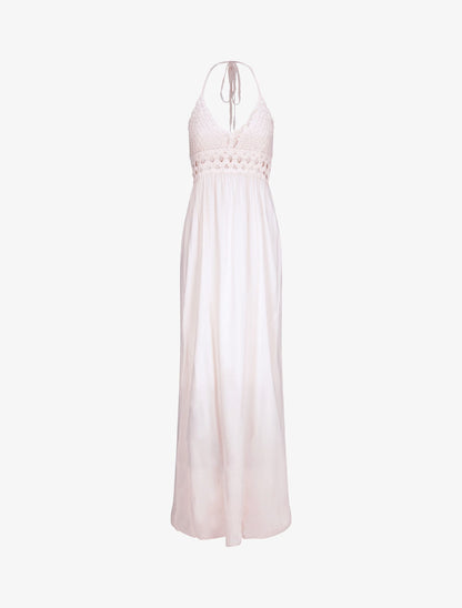 Robe empire uni à dos nu - Rose pâle - 1